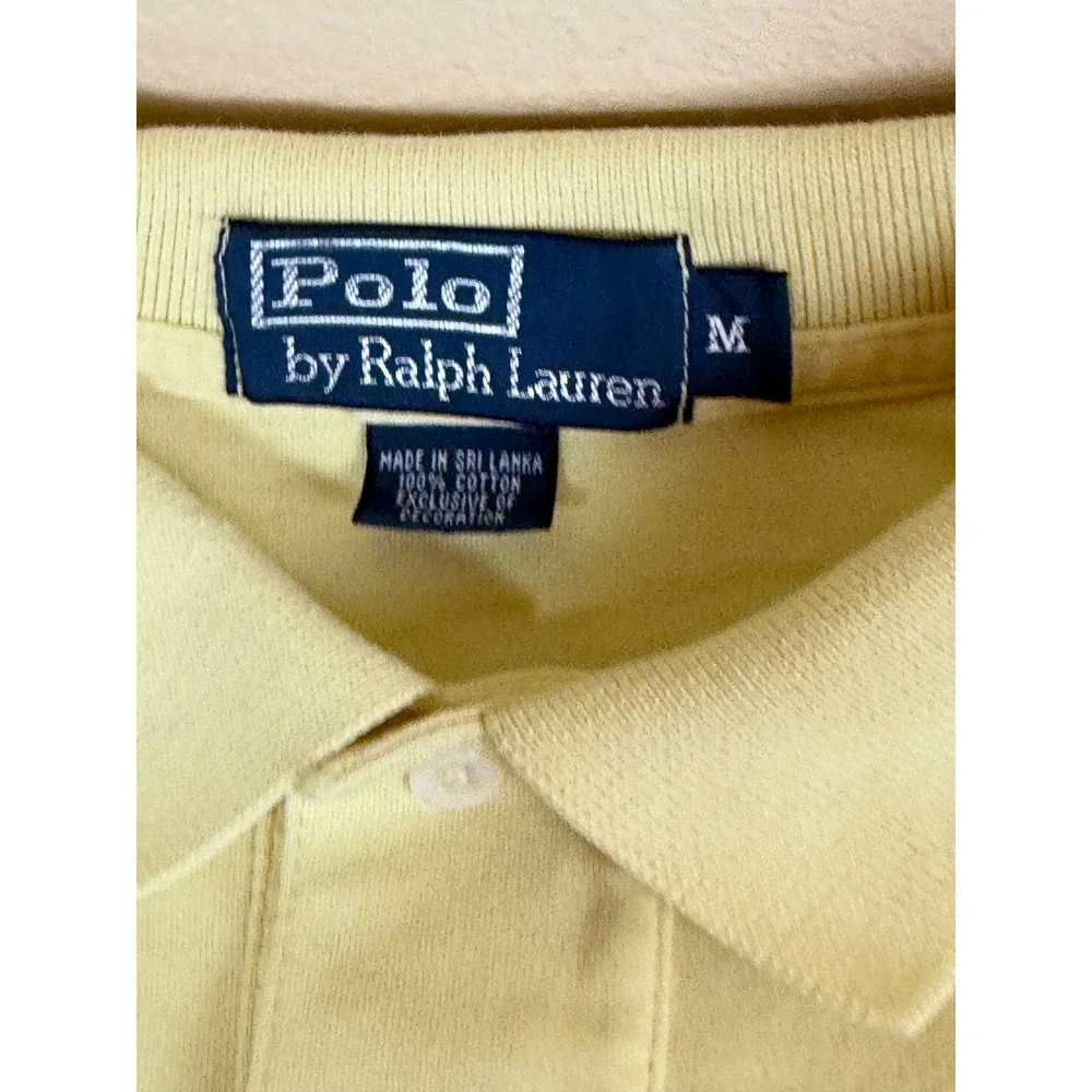 Polo Ralph Lauren Mens Yellow Short Sleeve Cotton Pique Polo Shirt Size M